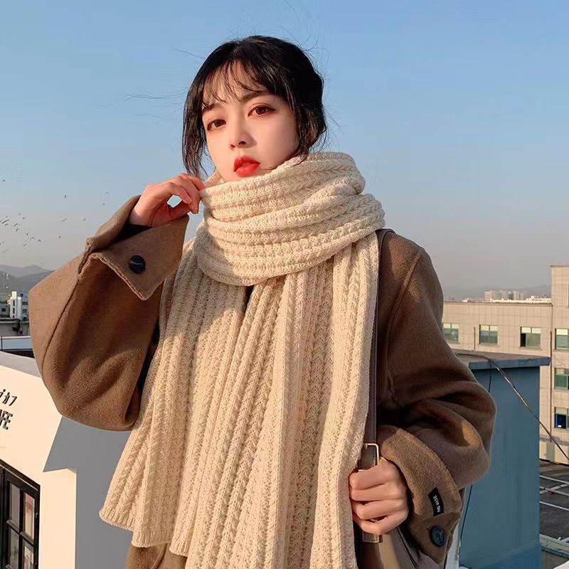 Winter New Adult Scarf Korean Version Of Fashion All-Match Women's Scarf Senior Sense Student Knitted Wool Scarf details Picture