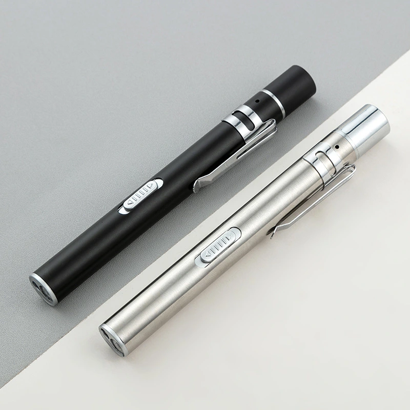 Medical Usb Rechargeable Flashlight After Press Flashlight Yellow And White Dual Light Oral Lamp Pupil Pen Dual Light Source Le Morning Test