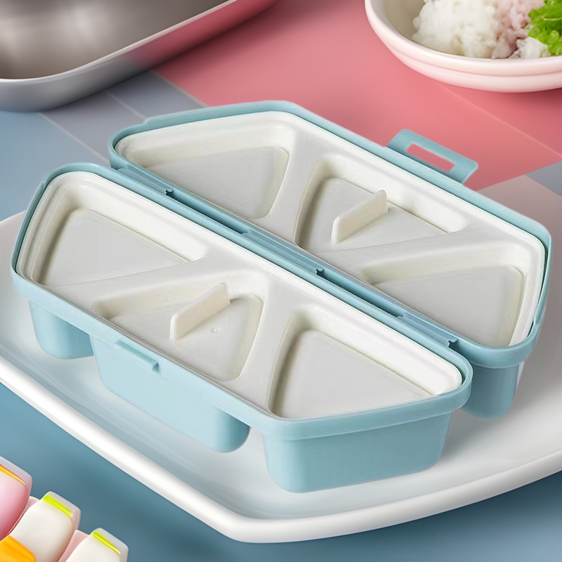 创意三角饭团磨具日式6格饭团盒饭磨具宝宝吃饭便当盒折叠便携