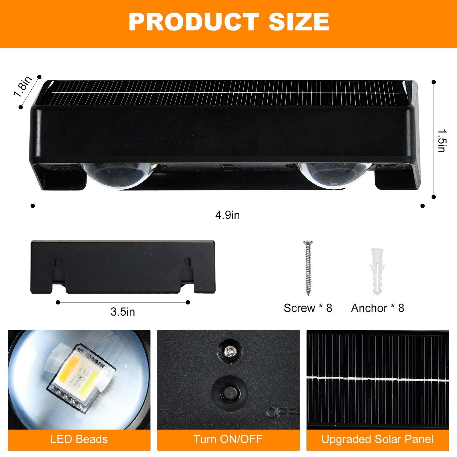 Nueva llegada solar crossover especial valla al aire libre pared luz paso oscuridad auto luz patio details Picture