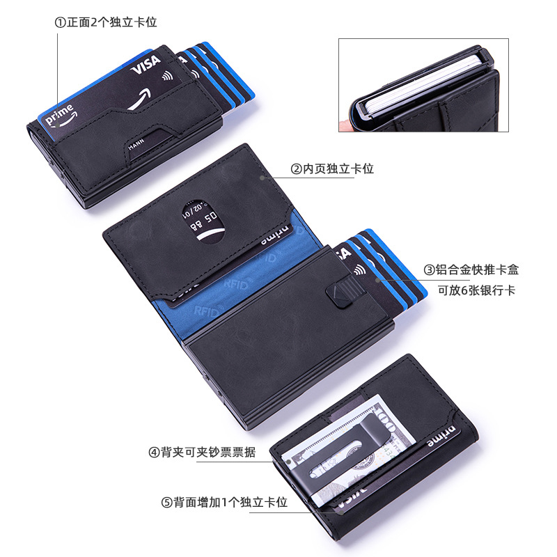 Factory Direct Sales Of New Anti-Theft Money Swiping Bags, Fashionable And High-End Credit Card Boxes, Aliexpress Best-Selling Card Bags And Bank Card Holders Application Scenario
