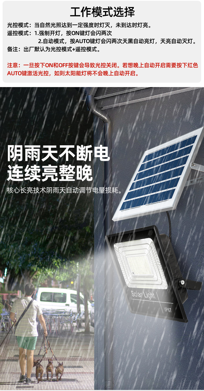 Solar lamps, household cross-border outdoor garden lighting, street lamps, led high-power floodlights, ultra-bright and waterproof pic 6