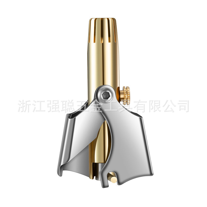 厂家直供间金色不锈钢鼻毛剪手动鼻毛修剪器机械式鼻毛剃毛器水洗白底实物图