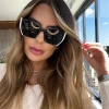 2023 Fashionable cat-eye women's sunglasses, wide-leg European and American two-tone versatile street style sunglasses for cross-border women details Picture