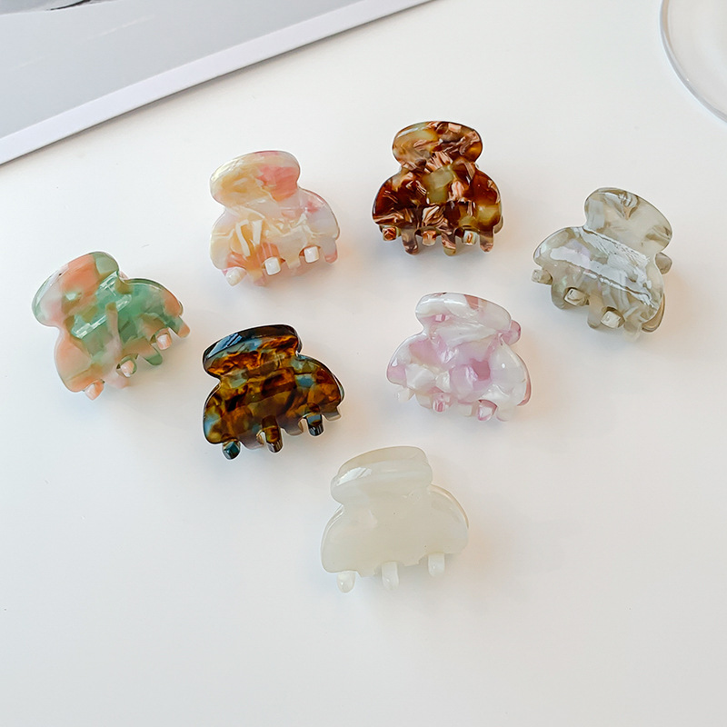Korean cute girl's InS-style white acetate clips, mini geometric 2.5cm hair clips, bangs clips, hair accessories, headwear for girls Specification image
