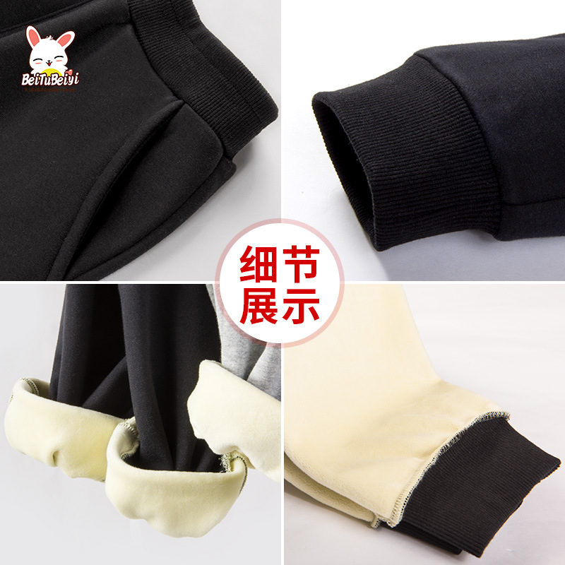 Girls' fleece set Autumn/Winter 2021 New style, girls' thickened hoodie, children's winter wear, women's adult winter wear Specification image