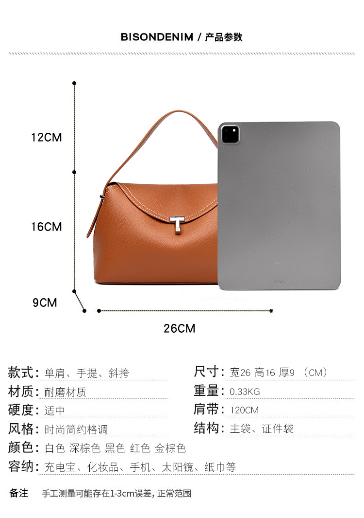 跨境手提包法式小众斜挎包复古简约手提枕头包大容量通勤包包女详情6