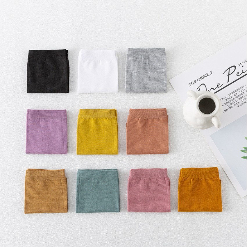 New candy-colored socks box set, 10-color parent-child socks, spring and summer thin solid-color socks, thin cotton simple short socks Specification image