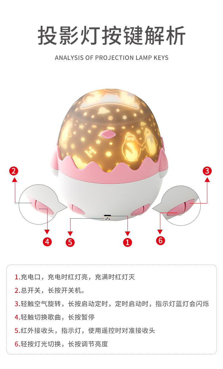 星空投影仪小夜灯卧室床头用儿童房间创意浪漫梦幻旋转led小夜灯 pic 31
