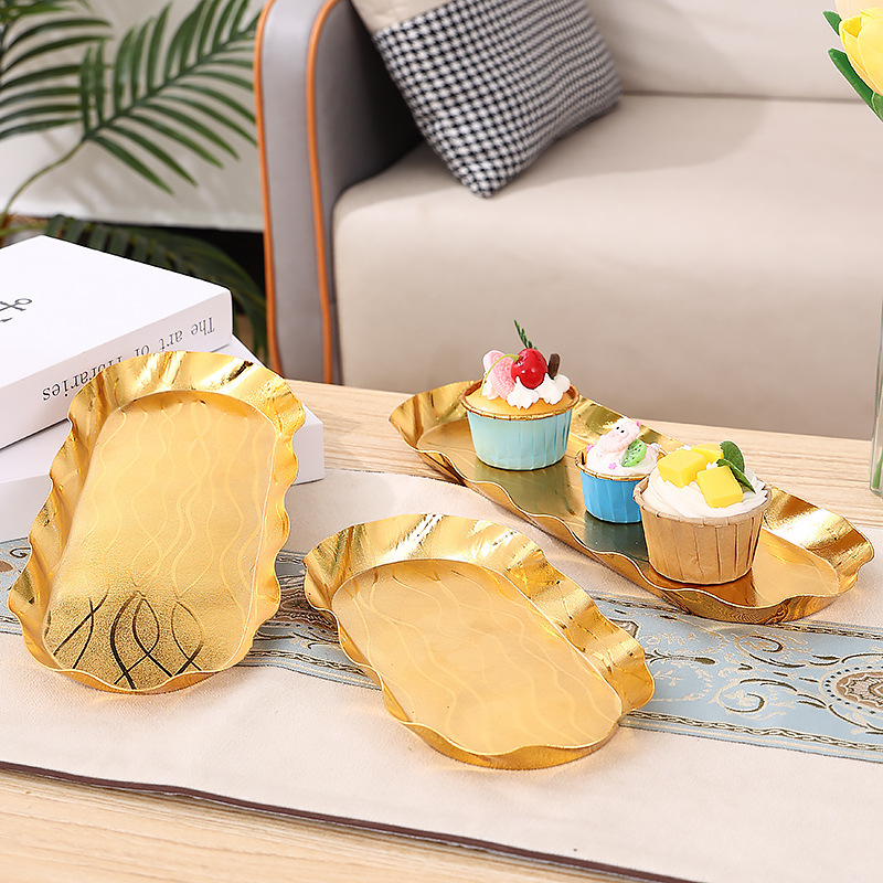 European Small Luxury Fruit Tray Home Living Room High-End Coffee Table Nut Dry Fruit Dish Try Cake Display Storage Box