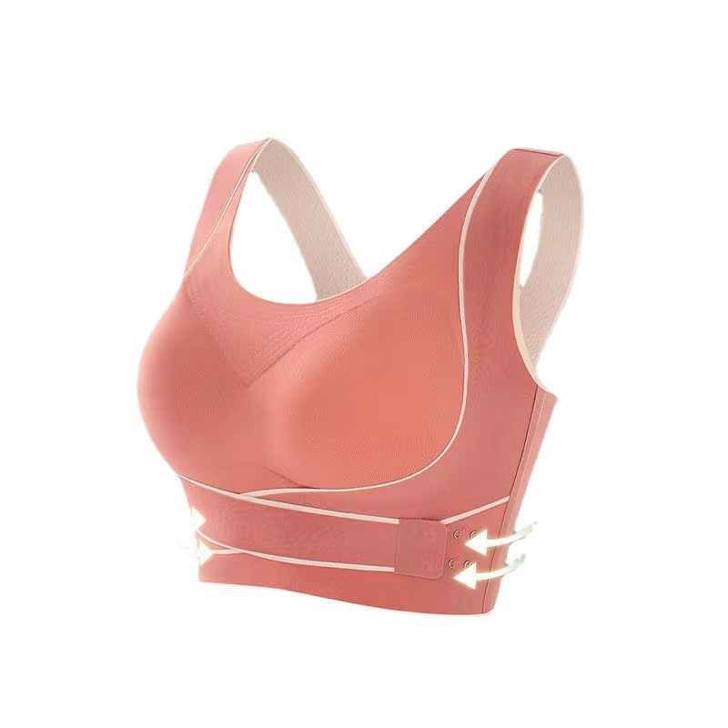 Cross-side-buckle shock-absorbing sports vest for women, seamless back correction, yoga, fitness and running sports underwear Item Picture