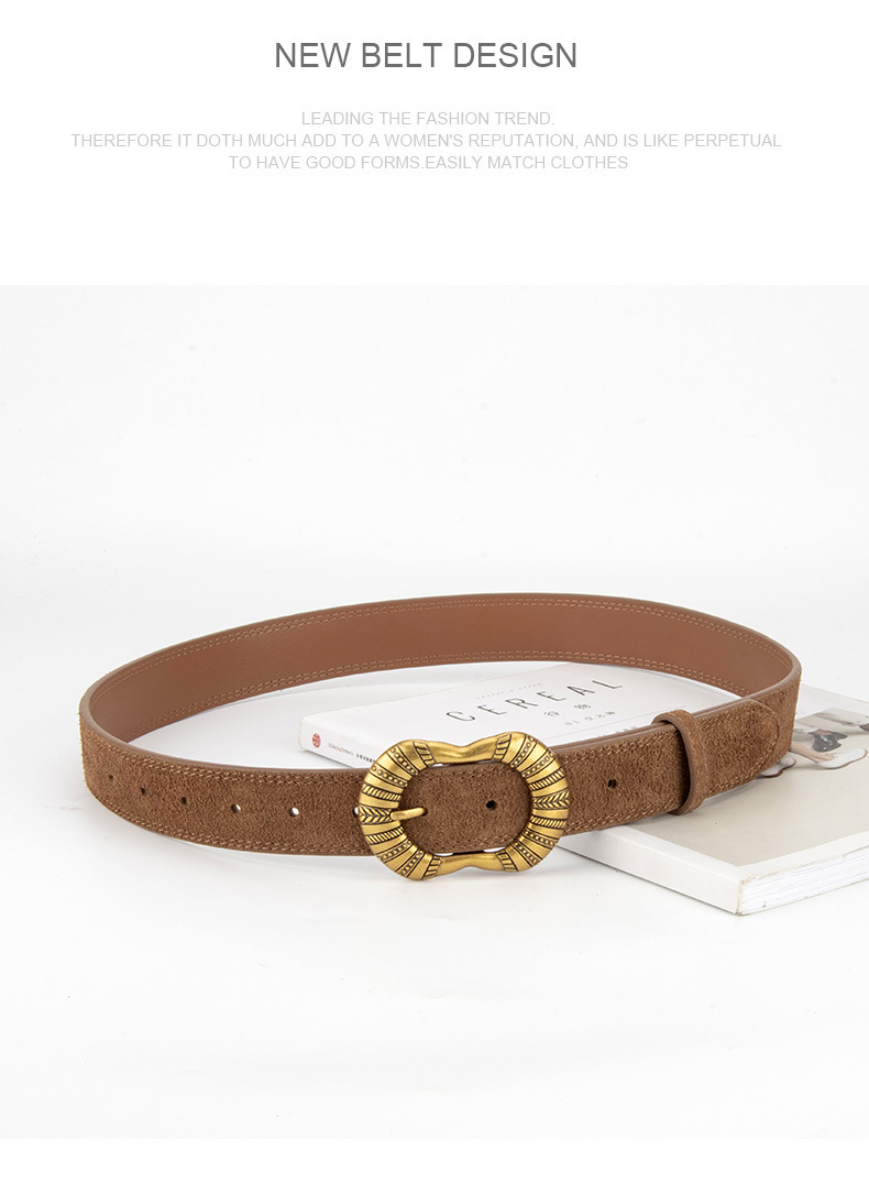 新款磨砂潮流休闲真皮腰带女个性设计感装饰搭配牛仔裤皮带女复古详情14