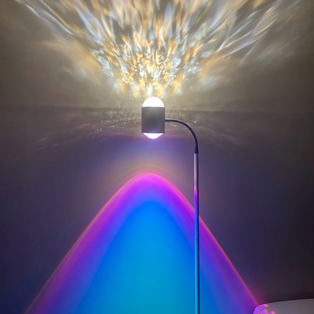 抖音新品夕阳氛围灯双头落日水波纹落地灯网红直播间少女夕阳红灯