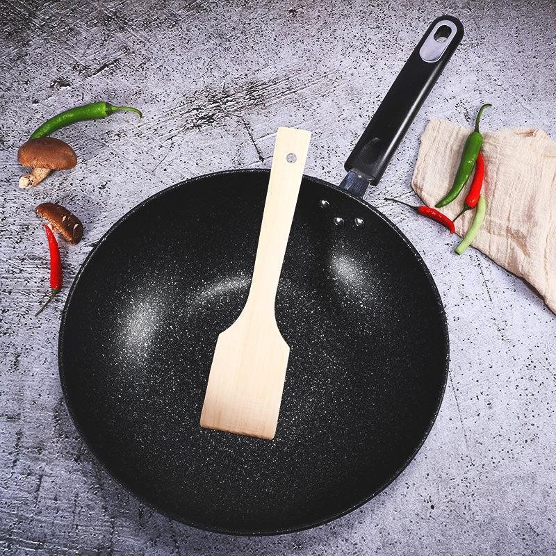 Wheat Rice Stone Pot Set Wok 3-Piece Set Non-Stick Wok With Less Oil Smoke Gift Wok 3-Piece Set Wok With 3 Pieces Specification drawing