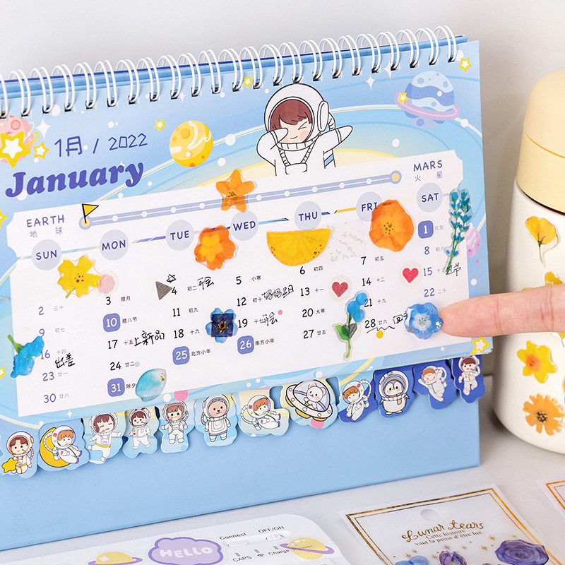 Flower dream resin crystal sticker, gilded transparent three-dimensional decorative planner, mobile phone sticker material, planner sticker Application Scenario