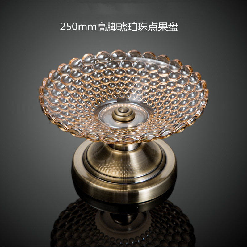 Fruit platter, front desk bar counter, KTV, high-footed fruit platter, fruit pit, crystal glass, creative golden fruit platter, candy platter Item Picture
