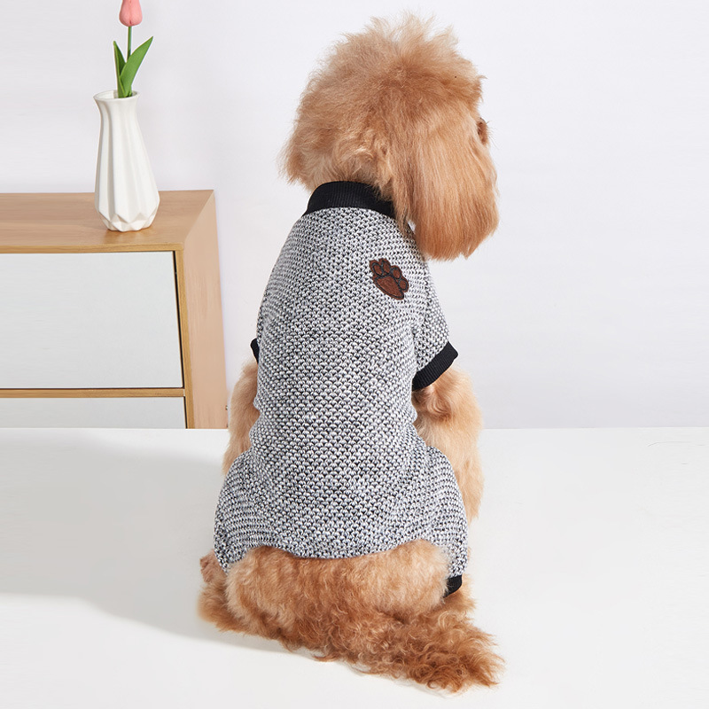 T All-season universal pet home wear, casual Teddy four-legged puppy pajamas, one-piece pants, cool pet clothing details Picture