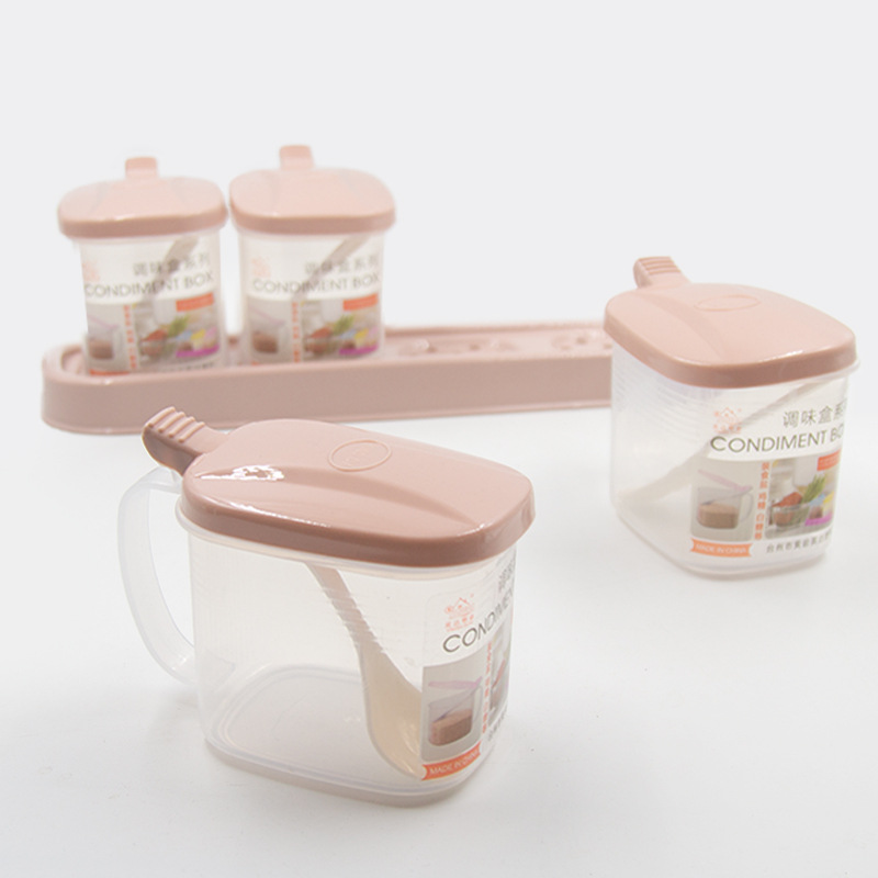 Seasoning box, kitchenware set, household combination, salt jar box, seasoning box, seasoning storage box, monosodium glutamate details Picture