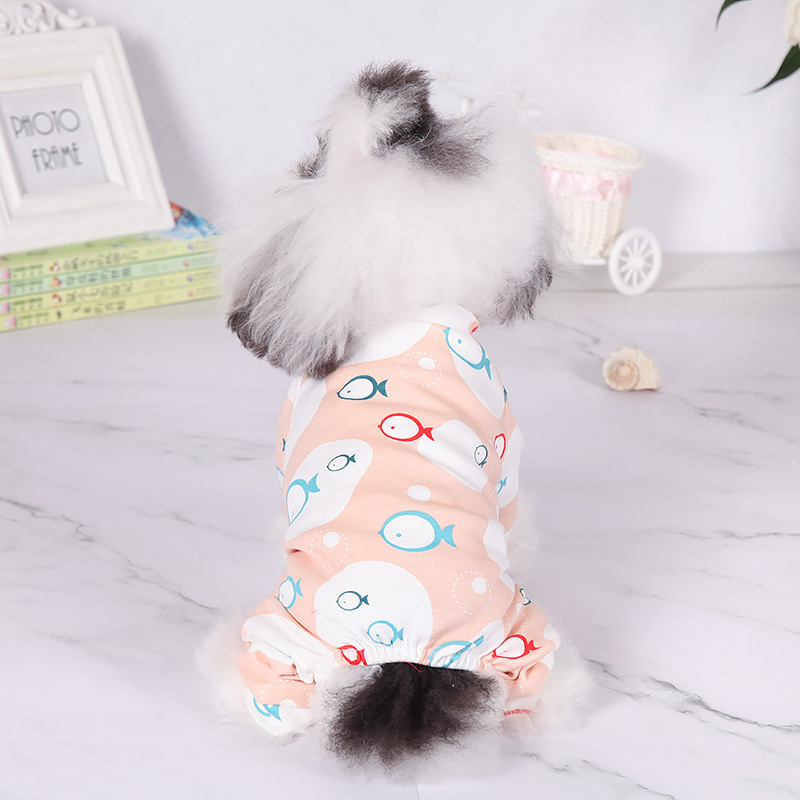 宠物服装新款家居服空调服纯棉狗狗衣服四脚舒适亲肤宠物衣服服饰