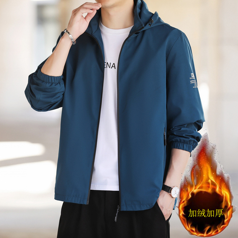 2022 New Men's Winter Cargo Jacket Plus Velvet Fashion Brand Leisure Sports Spring And Autumn Coat Korean Version Of The Trend Clothes Specification drawing