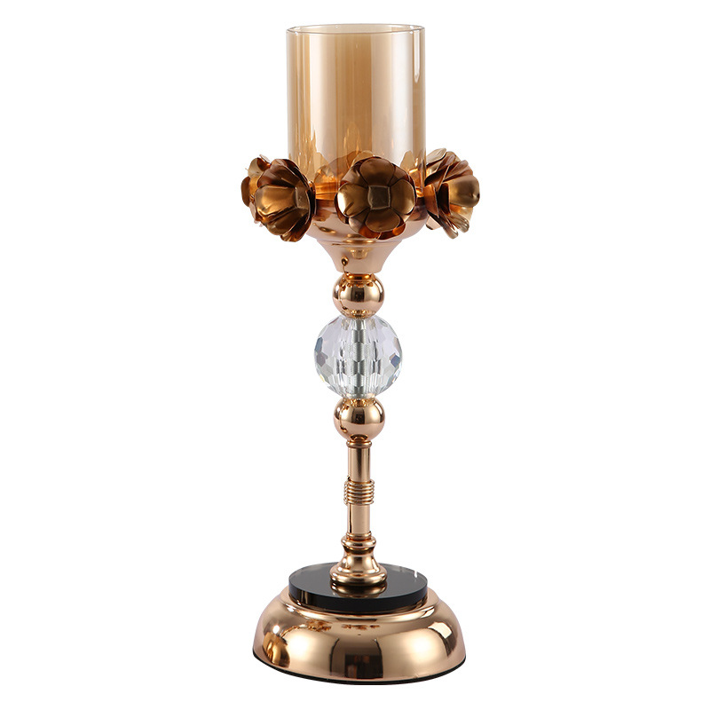 Cross-border European light luxury glass candle holder Nordic romantic table candle holder wedding decoration photography props Item Picture
