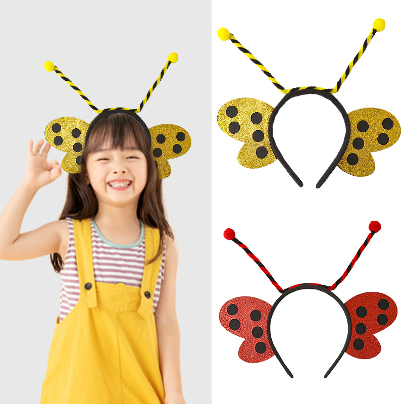 Cross-border cute and funny little bee antennae headband, a cuteness tool, butterfly hairpin headband, Children's Day performance headband details Picture