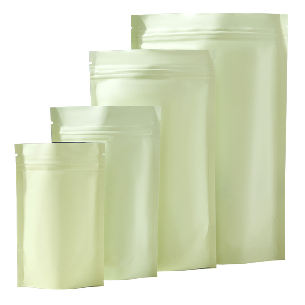 米黄色哑光铝/高端茶叶包装/绿茶通加厚铝白底实物图