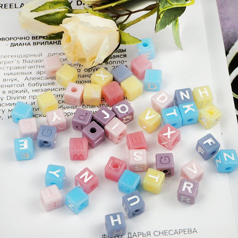 diy Crystal drop glue mold Digital square beaded letter bracelet with jewelry resin silicone mold Specification drawing