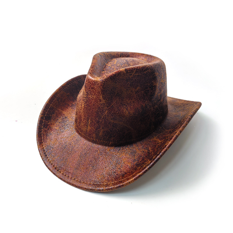 欧美复古纹理牛仔帽翘边遮阳爵士帽英伦礼帽日常使用