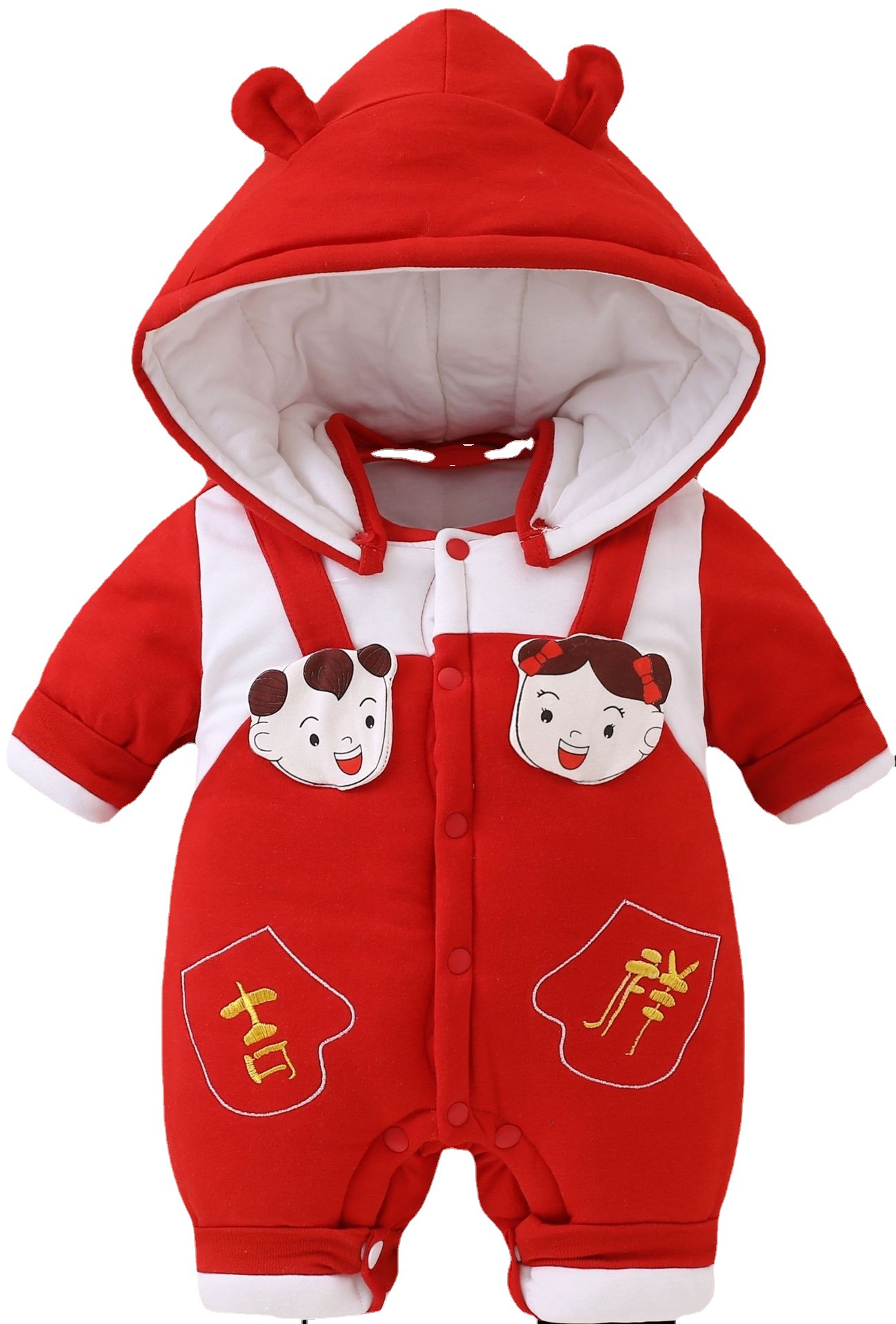 Newborn one-piece suit for autumn and winter, baby one-piece warm and thick one-piece suit, baby one-piece suit delivery Item Picture
