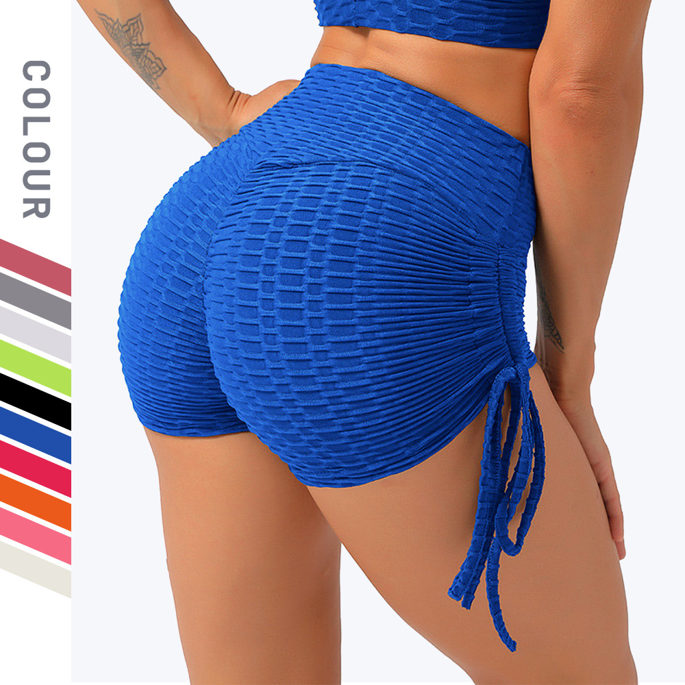 Sports shorts Women Europe and the United States slim-fit hip lift rope yoga shorts Stretch yoga fitness running shorts