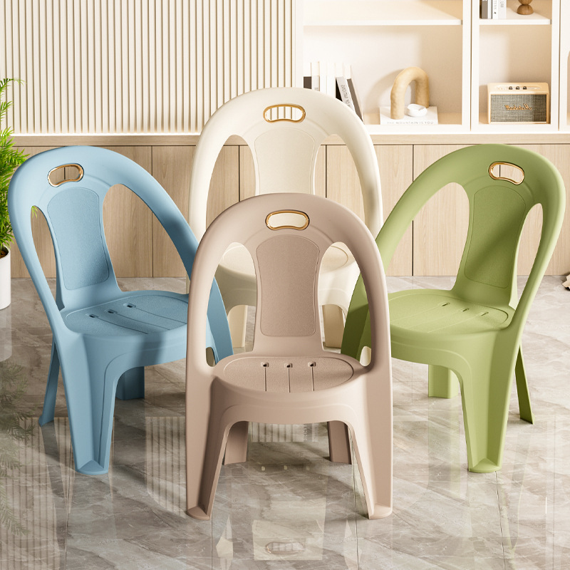 Light luxury thickening home plastic chair simple adult child backrest chair non-slip frosted prince chair can be stacked chair details Picture