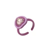 New cross-border Instagram purple ring set, creative and sweet heart-shaped oil-dripping ring, color-preserving electroplated food ring wholesale Item Picture