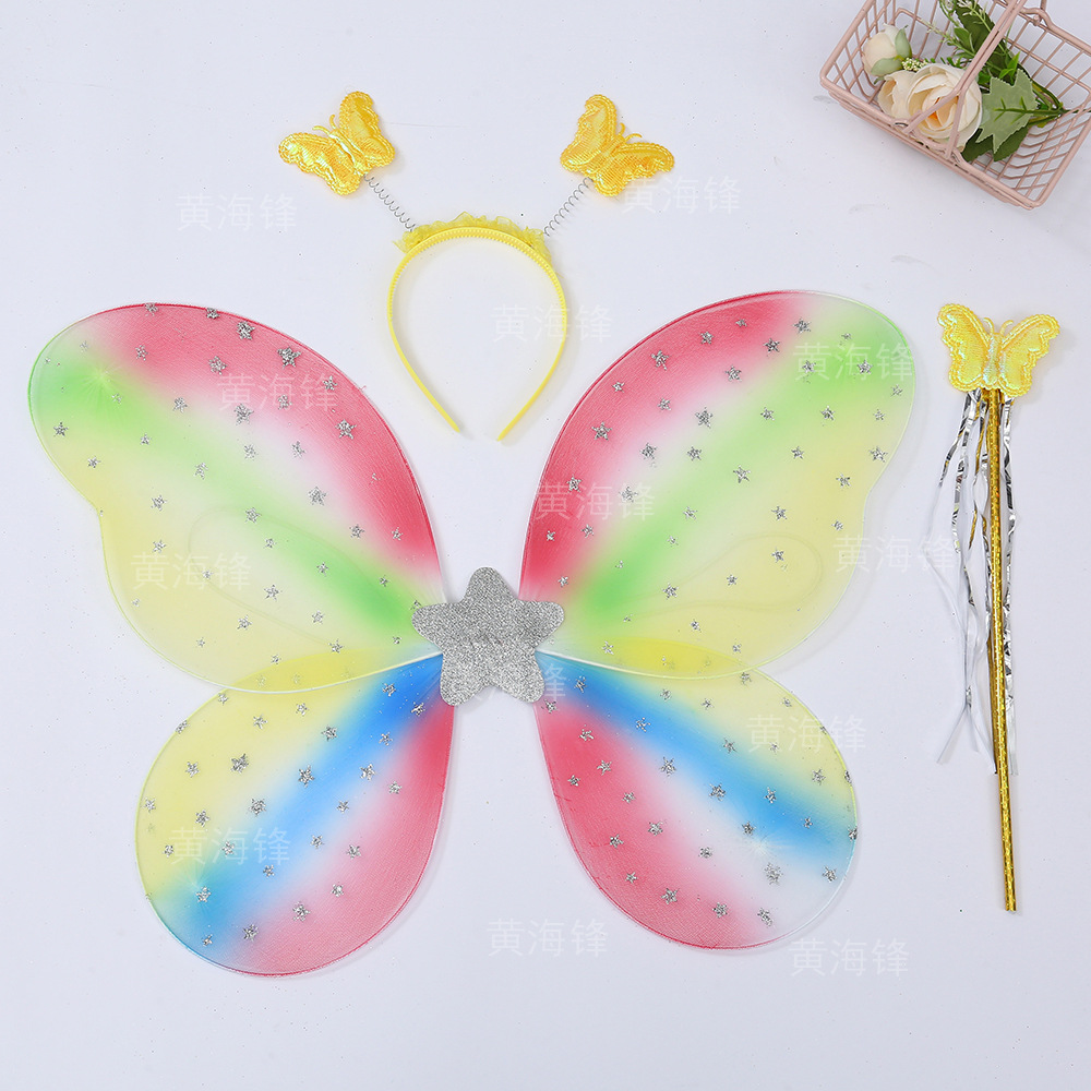 Manufacturers Spot Butterfly Wings Three Sets Of Children's Birthday Party Photo Decoration Props Net Red Stall Toys Specification drawing