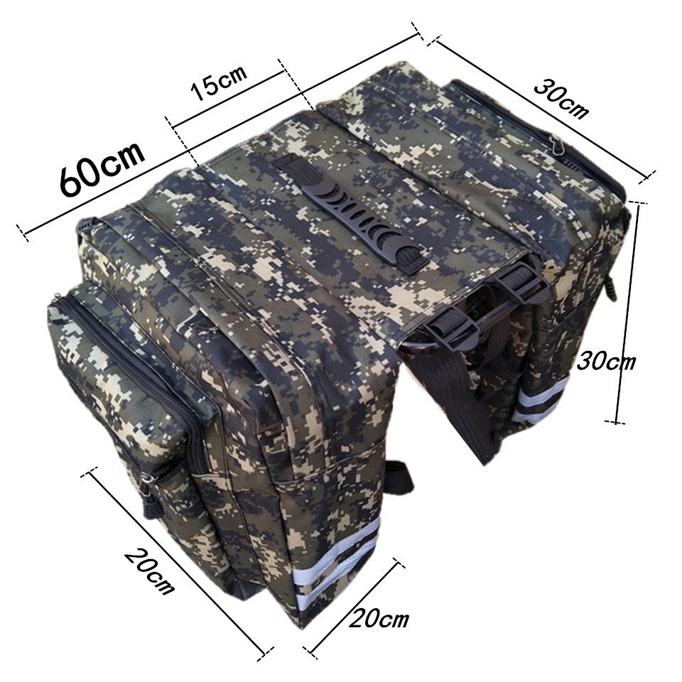 Bicycle bag, mountain bike riding bag, large new camouflage bicycle, rear shelf pack, rear seat tail camel bag