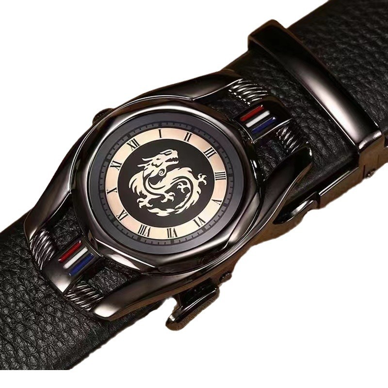 Factory direct sales men's leather head, 3.5cm automatic buckle, watch-shaped alloy waist head, belt buckle clip Item Picture
