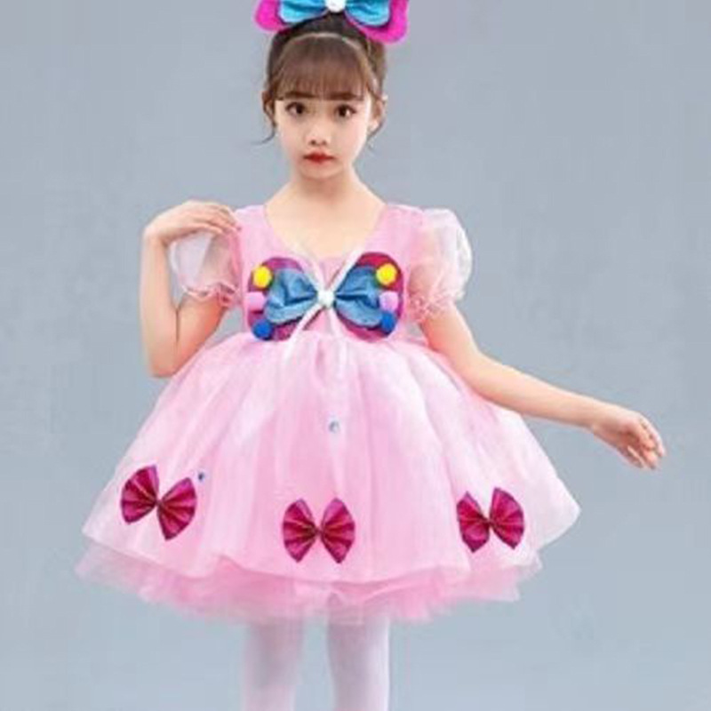 Children's Day performance costumes, kindergarten dance costumes, girls' puffy gauze skirts, cute kids' butterfly dresses, performance costumes details Picture