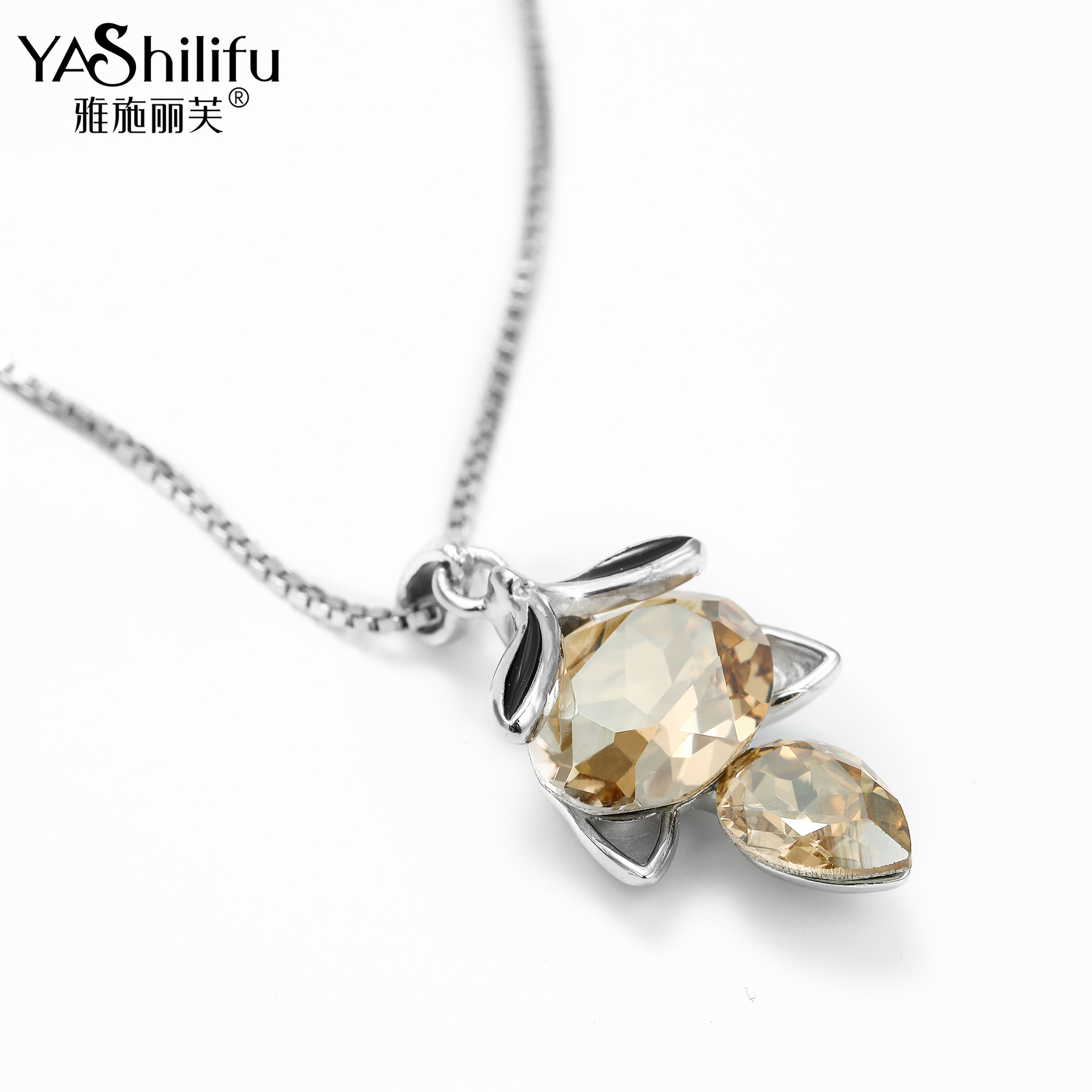 Yashlief S925 Silver jewelry Shi Jia Crystal Little Fox Pendant Gift Light luxury cute little fairy wind necklace woman Application Scenario