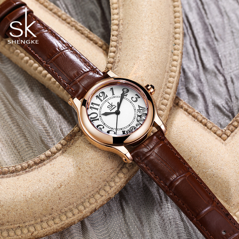 SK Watch Women's waterproof leather strap quartz watch, high-end wristwatch, light luxury and dynamic diamond watch women's watch Application Scenario