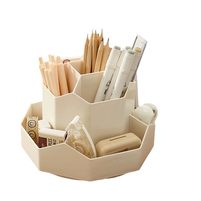 360-degree rotating pen holder, ins high appearance level desktop storage box, creative makeup brush holder, large-capacity student pen barrel Item Picture