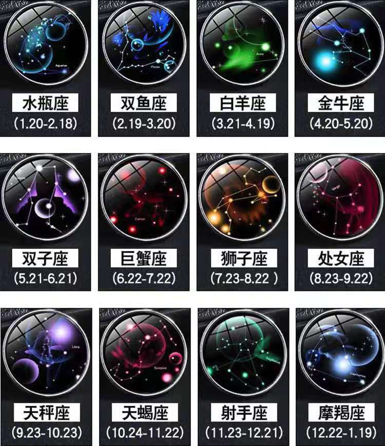 十二星座项链男潮夜光嘻哈吊坠韩版个性学生合金吊坠首饰配饰挂坠