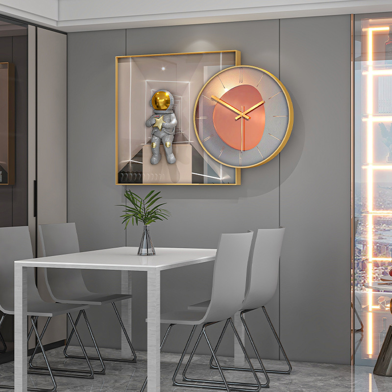 Net Red Clock Living Room New Aluminum Alloy Wall Clock Light Luxury Modern Decoration Clock Wall Relief Simple Hanging Watch Painting Specification drawing