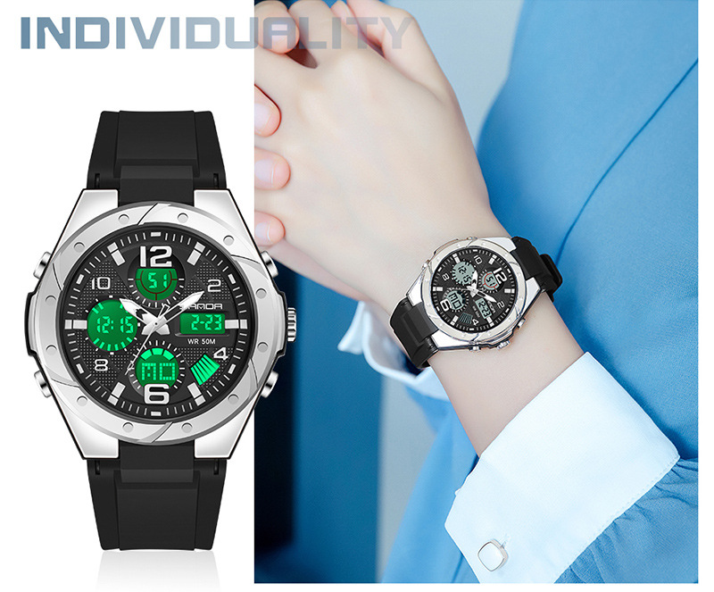 青少年女士手表学生潮流初中高中儿童运动夜光防水多功能电子女表详情20