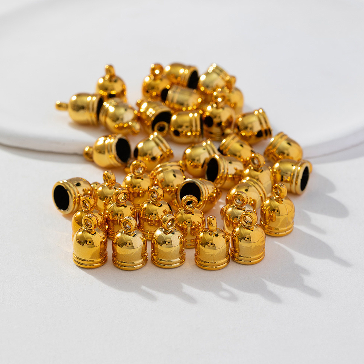 Plastic Uv Electroplated Tassel Cap Cap Semi-Beaded Cap Handmade Diy Accessories Bell Cap 8230 Application Scenario