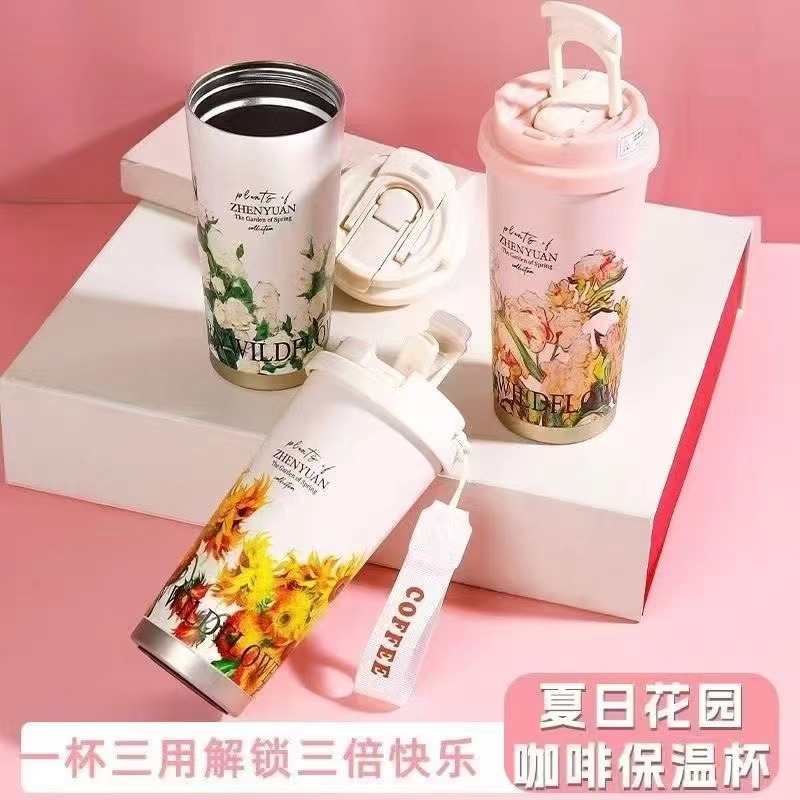 保温杯/水杯/保温壶/水杯保温大容量斜挎/咖啡杯产品图