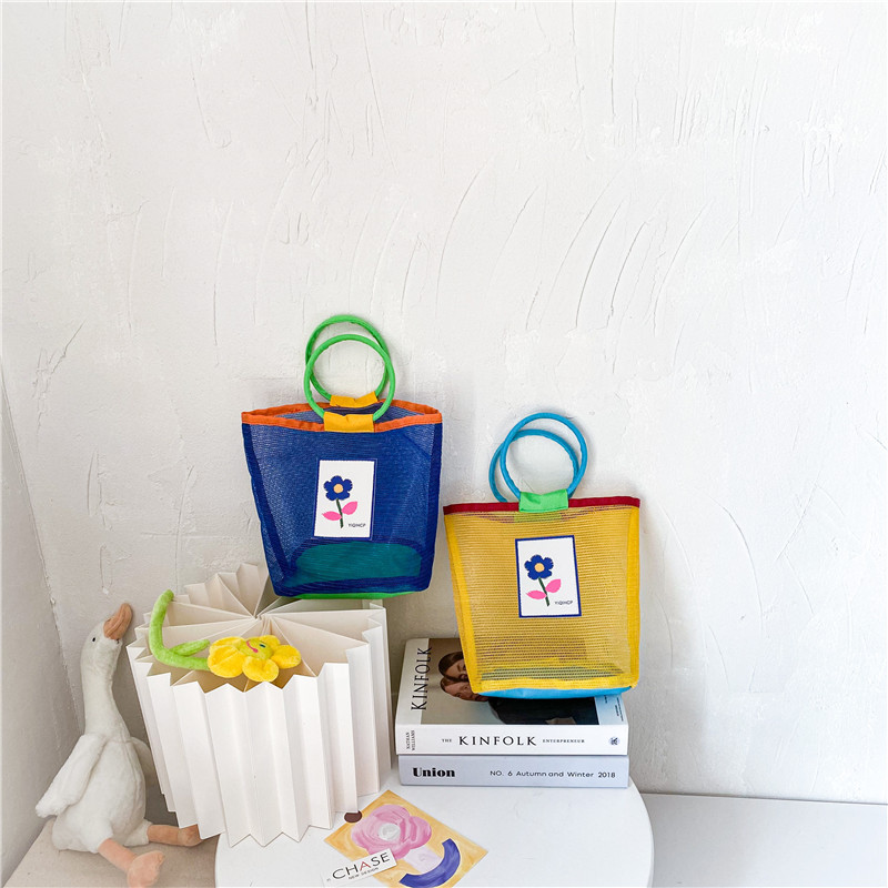 Children's 2025 Spring/Summer new handbag, a versatile two-color shopping bag for girls, a cute baby, a trendy bag for beach outings