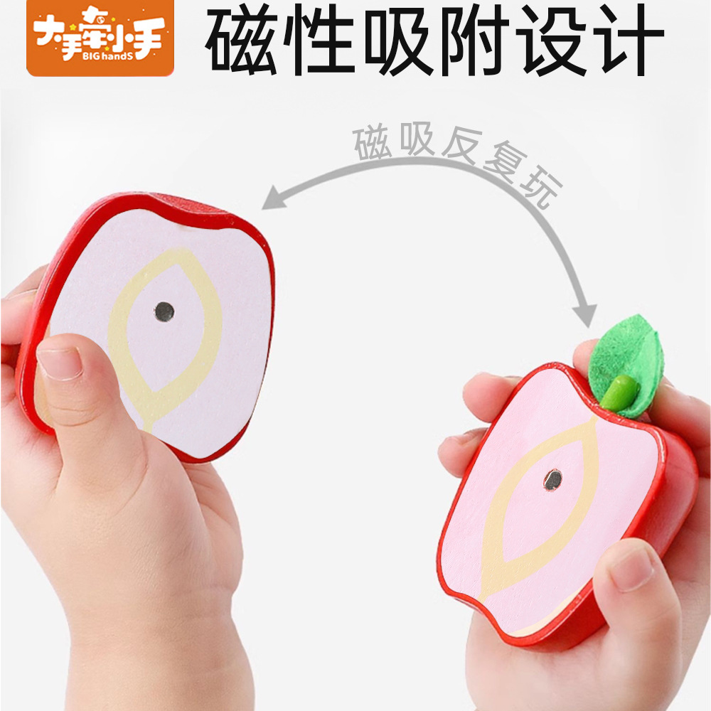 Children's fun fruit cutter wood magnetic simulation fruit shape cognitive building blocks men and women play house toys Application Scenario