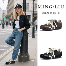 真皮老爹鞋女2025春夏新款厚底增高透气运动鞋复古百搭休闲阿甘鞋详情42