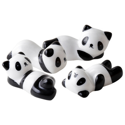 Chopstick rack, chopstick holder, dining table, home ceramic cartoon panda creative and cute decoration, hotel dining table setting chopstick rack Item Picture