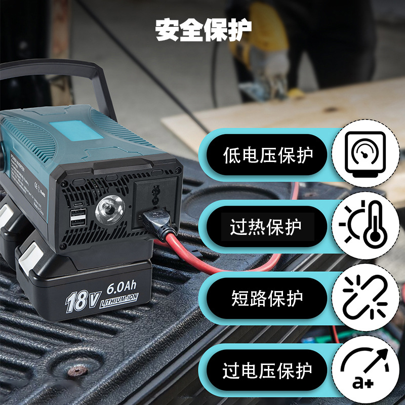 وتطبق الطاقة الكهربائية من الليثيوم في المحولات الكهربائية من طراز AC110V/150W على بطاريات المعدات الكهربائية في مواقد الرعوية pic 5